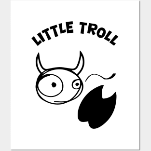 Little Troll stamps and is flicking its tail Posters and Art